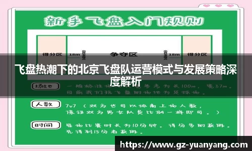 飞盘热潮下的北京飞盘队运营模式与发展策略深度解析
